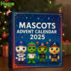 A square shaped advent calendar box featuring cartoon mascot characters!