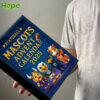 A person holding a square shaped advent calendar box with a football theme!