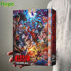 A person holding an advent calendar box with a collage of horror characters!