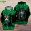 Green Harley Davidson hoodie with Jack Skellington and Halloween spiderweb design.