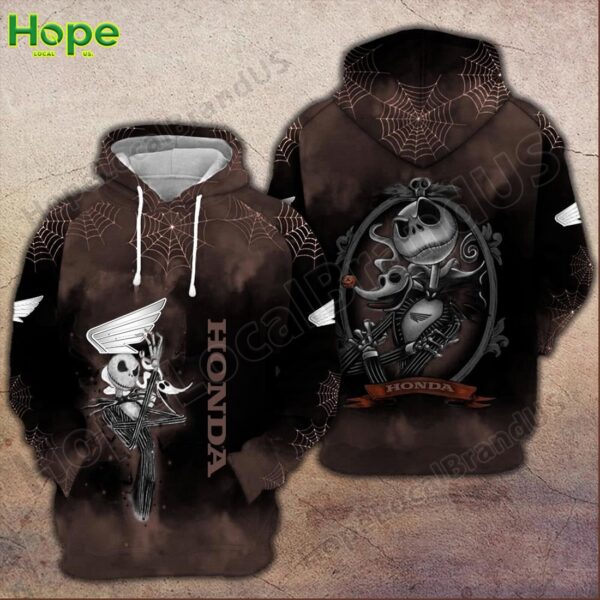 Brown hoodie with Jack Skellington graphic and Honda text.