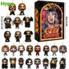 The Ozzy Osbourne Advent Calendar 2025 box is shown surrounded by all 24 flat acrylic ornaments included in the set!