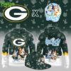 Green Bay Packers hoodie front and back with Bluey and Bingo art plus a matching green cap!