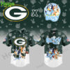 Baseball style Green Bay Packers jersey with Bluey and Bingo graphics front and back!