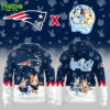 Bluey and Bingo New England Patriots hoodie from the front and back!