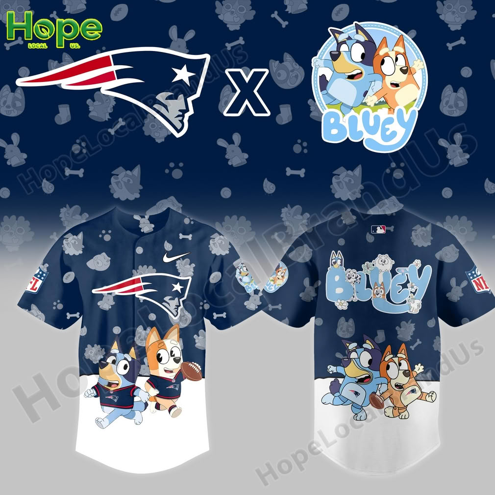 Bluey and Bingo New England Patriots jersey!