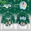 Bluey and Bingo New York Jets hoodie from the front and back!