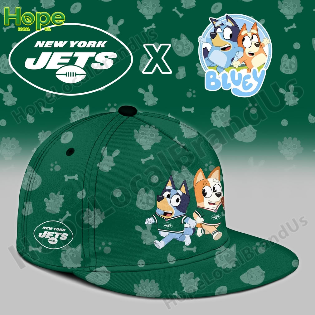 Bluey and Bingo New York Jets hat!