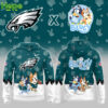 Bluey and Bingo Philadelphia Eagles hoodie from the front and back!