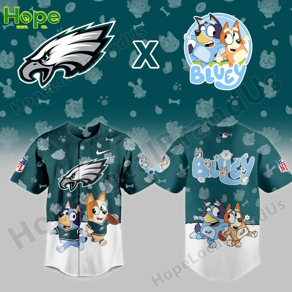 Bluey and Bingo Philadelphia Eagles jersey!