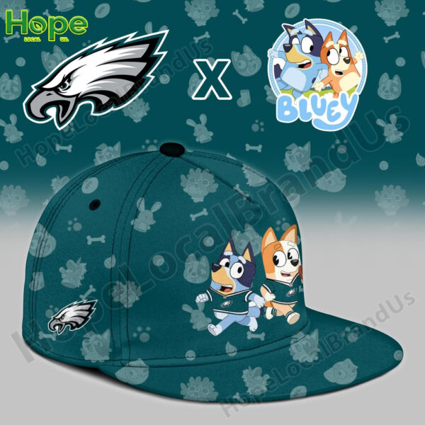 Bluey and Bingo Philadelphia Eagles hat!