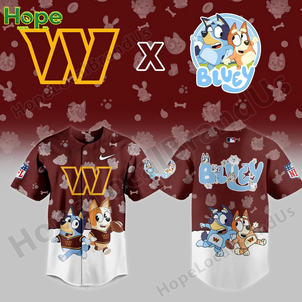 Bluey and Bingo Washington Commanders jersey!
